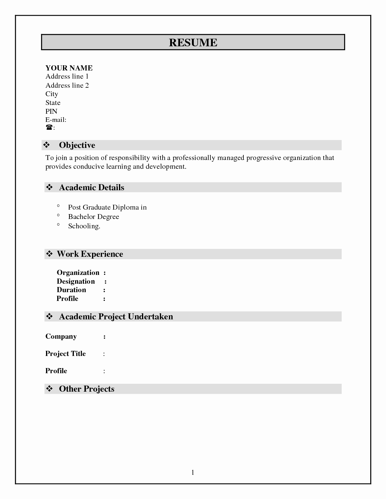 Simple Resume format for Freshers Elegant Resume format for Doctors Freshers Pdf Samples Free Biodata Job Microsoft
