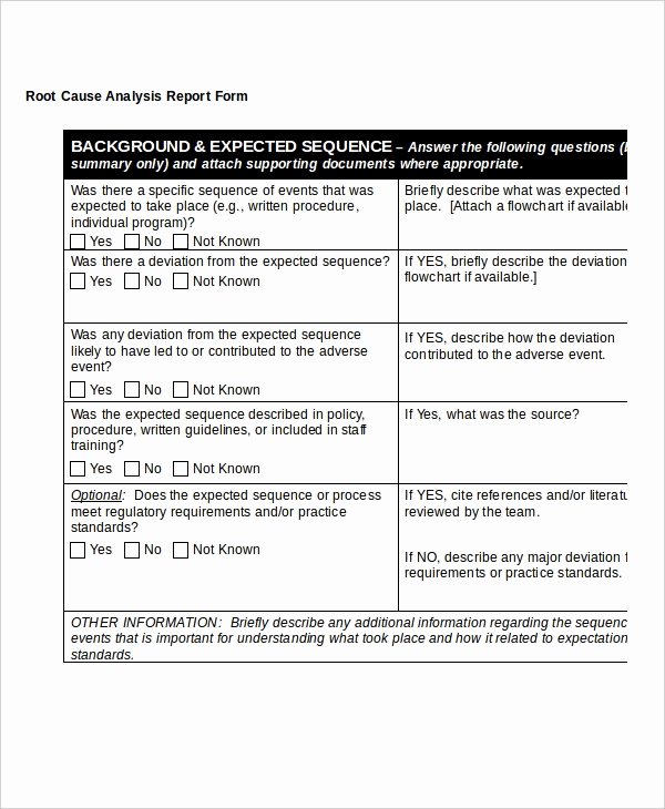 Simple Root Cause Analysis Template Awesome 10 Simple Root Cause Analysis Templates Word Pdf