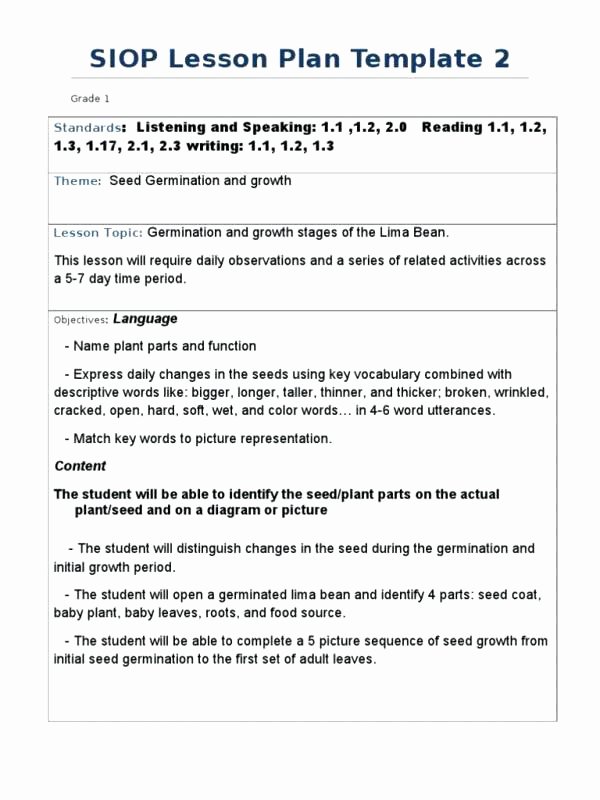 Siop Lesson Plan Template 2 Beautiful Sample Siop Lesson Plan Template Download – Siop Lesson Plan Template Word Document