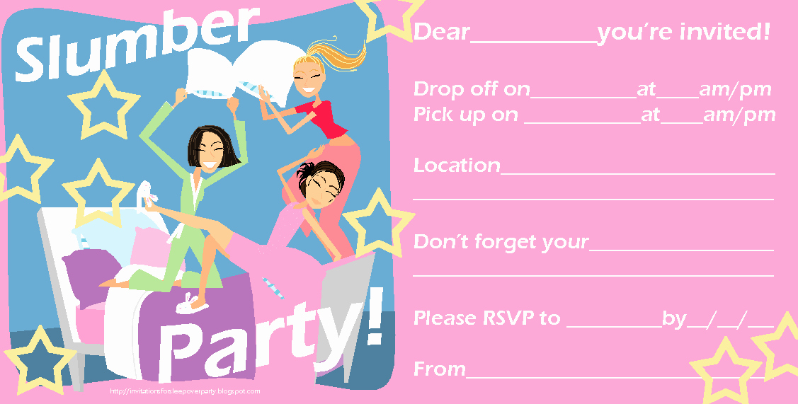 Slumber Party Invitations Templates Free Lovely Invitations for Sleepover Party