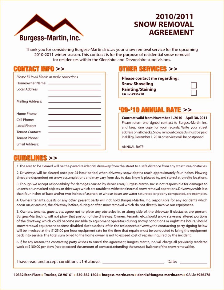 Snow Plow Contract Template Beautiful 20 Snow Plowing Contract Templates Free Download