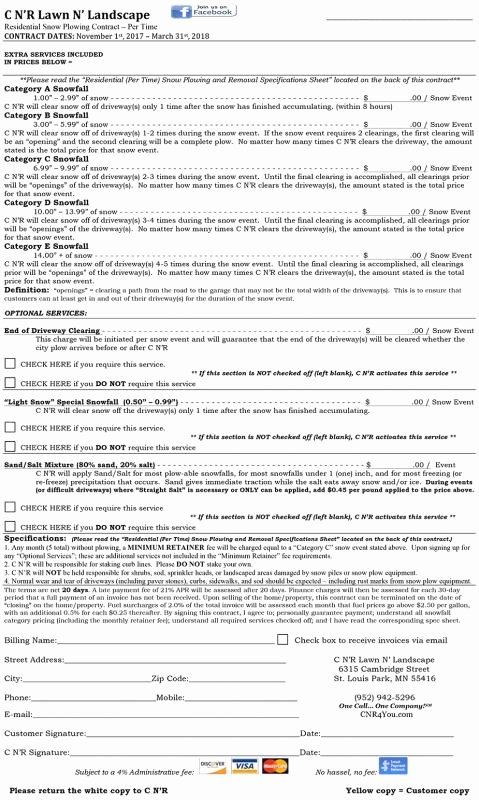 Snow Plow Contract Template Inspirational Snow Plowing Contracts