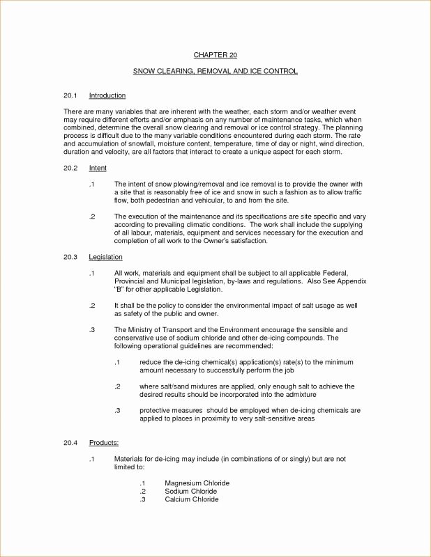 Snow Removal Contracts Template Unique Snow Removal Contract