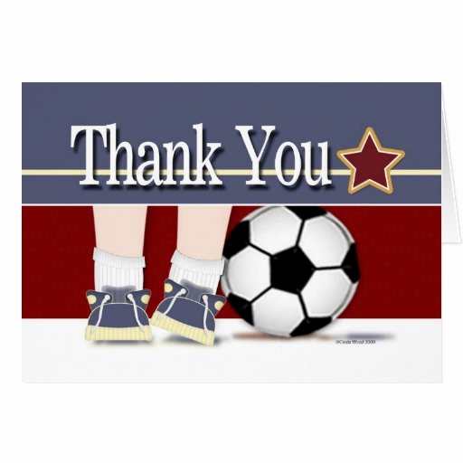 Soccer Thank You Cards Elegant Thank You soccer Card Template