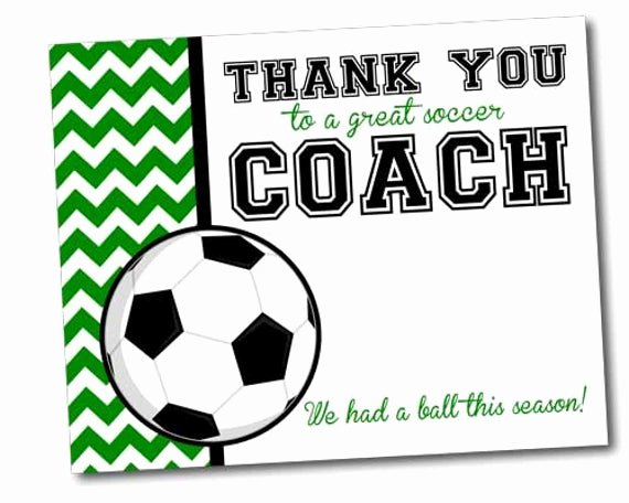 Soccer Thank You Cards Inspirational Team Thank You Card for soccer Coach Instant Download by Khudd