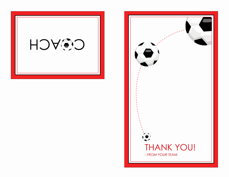 Soccer Thank You Cards Luxury Thank You Card for soccer Coach Quarter Fold Templates Fice Thank You
