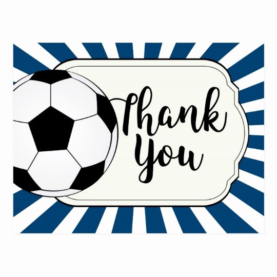Soccer Thank You Cards New soccer Thank You Card Football Thank You Card