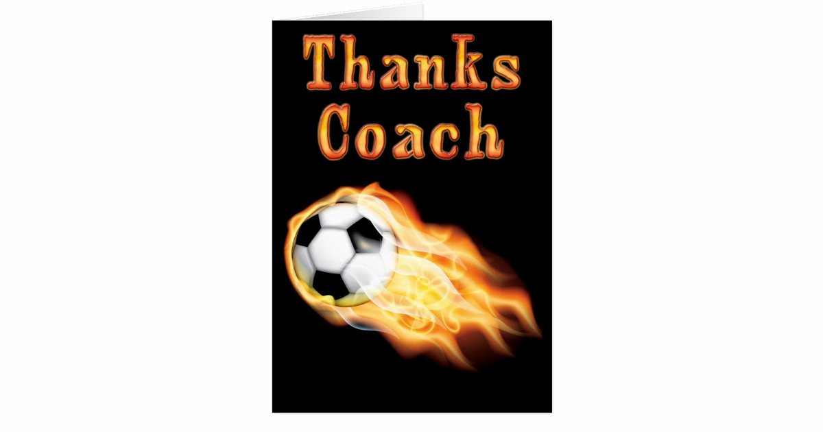 Soccer Thank You Cards Unique Custom Cool Flaming soccer Coach Thank You Card