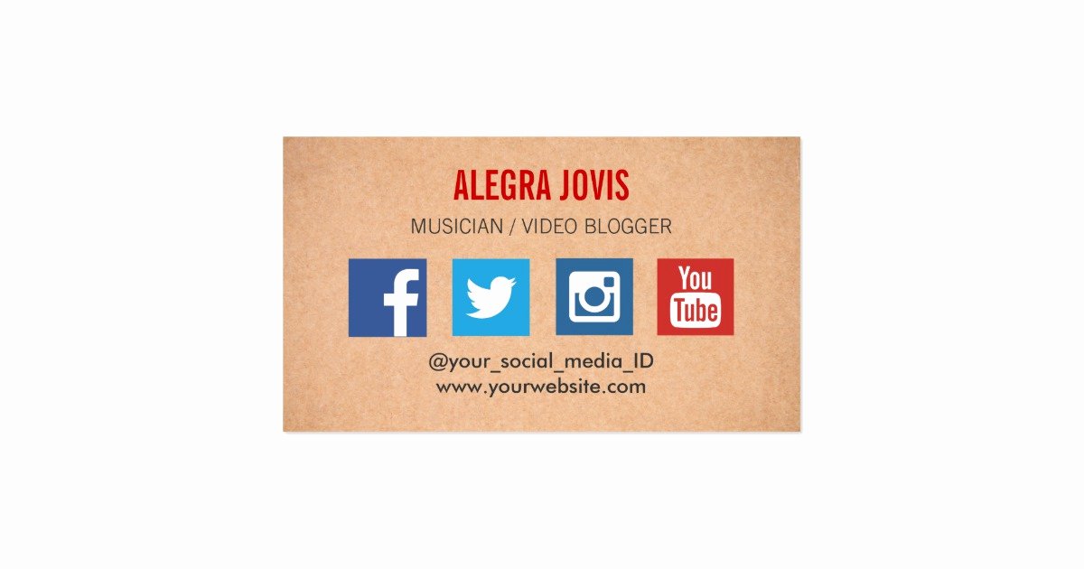 Social Media On Business Cards Awesome social Media Musician You Tube Business Card