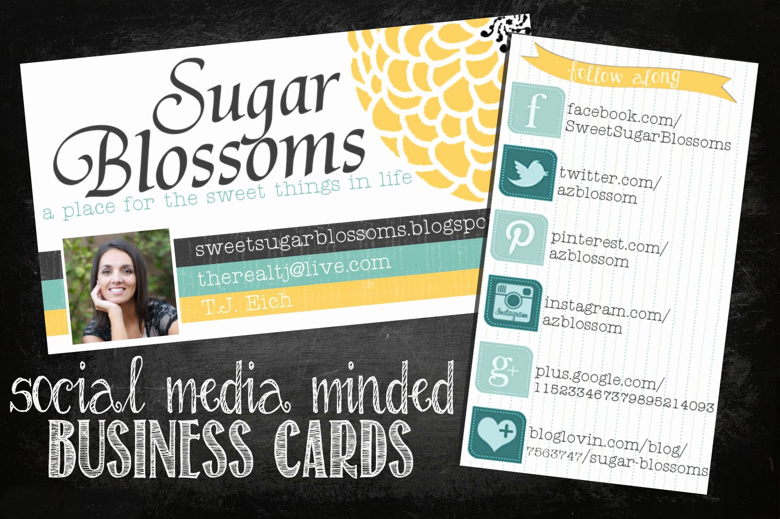 Social Media On Business Cards Luxury Sweet Sugar Blossoms social Media Business Cards