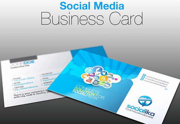 Social Media On Business Cards New 24 Nice social Media Business Card Psds – Design Freebies