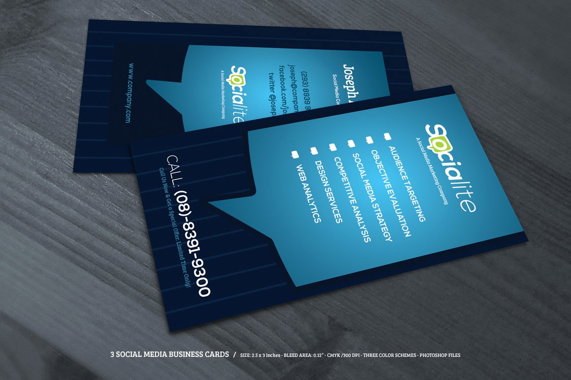 Social Media On Business Cards New Preview 02 Creative Market 3 social Media Business Cards O