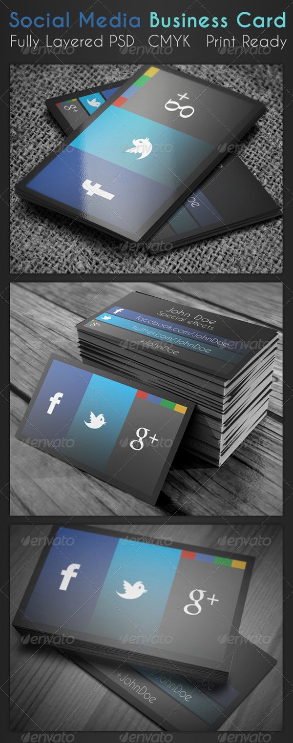 Social Media On Business Cards Unique social Media Business Card On Inspirationde