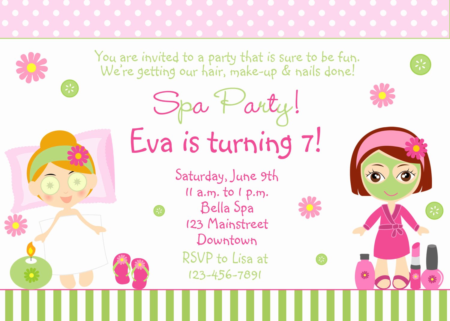 Spa Birthday Party Invitations Inspirational Spa Birthday Party Invitation Printable by thebutterflypress