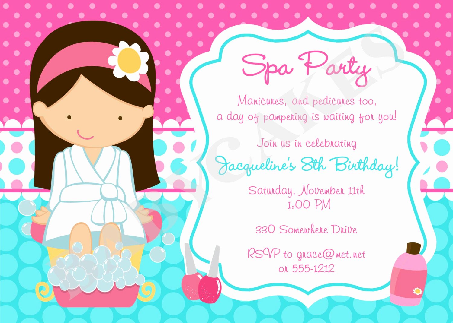 Spa Party Invite Template Awesome Free Printable Spa Birthday Party Invitations