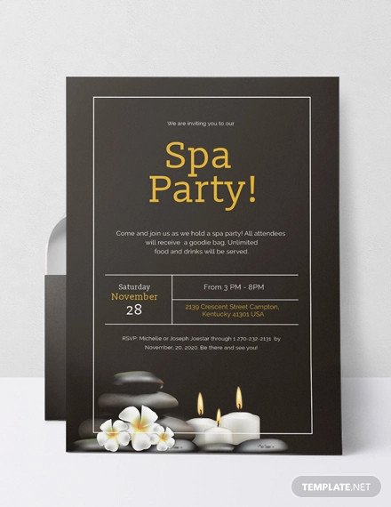 Spa Party Invite Template Elegant 12 Spa Party Invitations Psd Ai Word