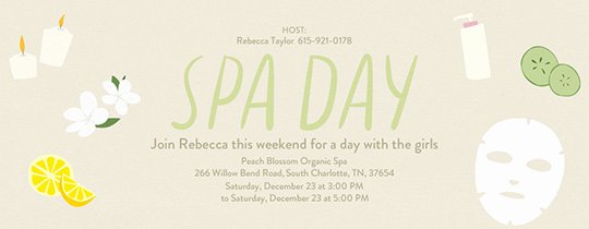 Spa Party Invite Template Inspirational Free Line Invitations Premium Cards and Party Ideas
