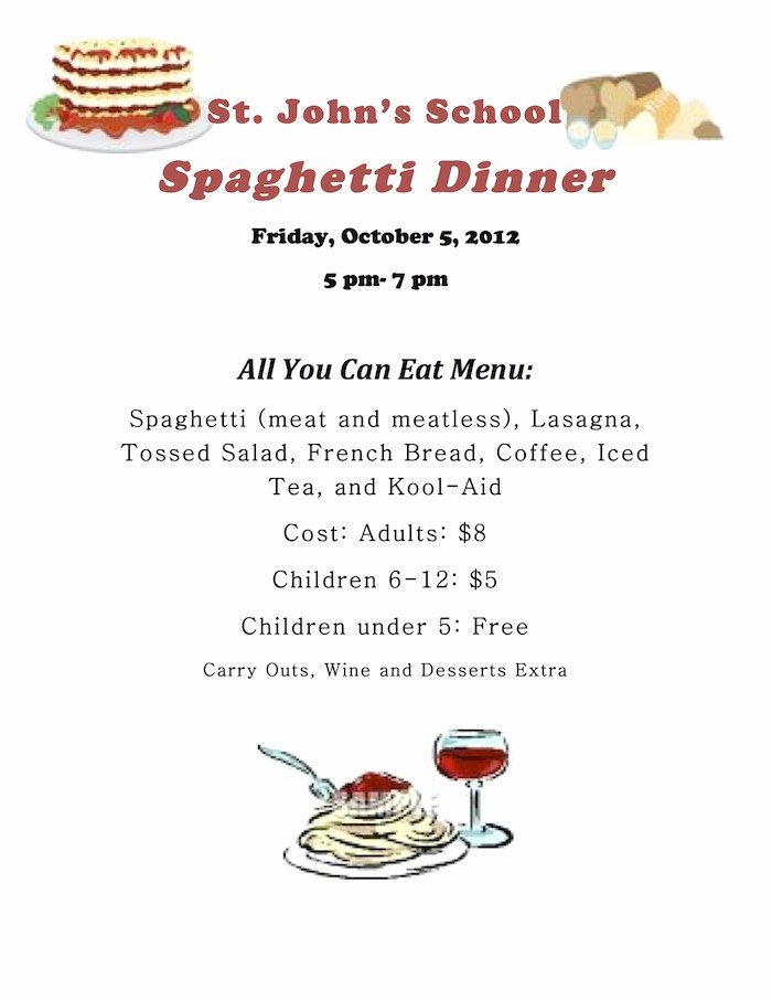 Spaghetti Dinner Fundraiser Flyer Template Unique 26 Of Spaghetti Fundraiser Flyer Template