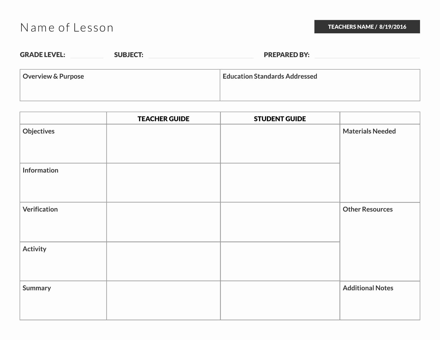 Special Ed Lesson Plan Templates Luxury 5 Free Lesson Plan Templates &amp; Examples Lucidpress