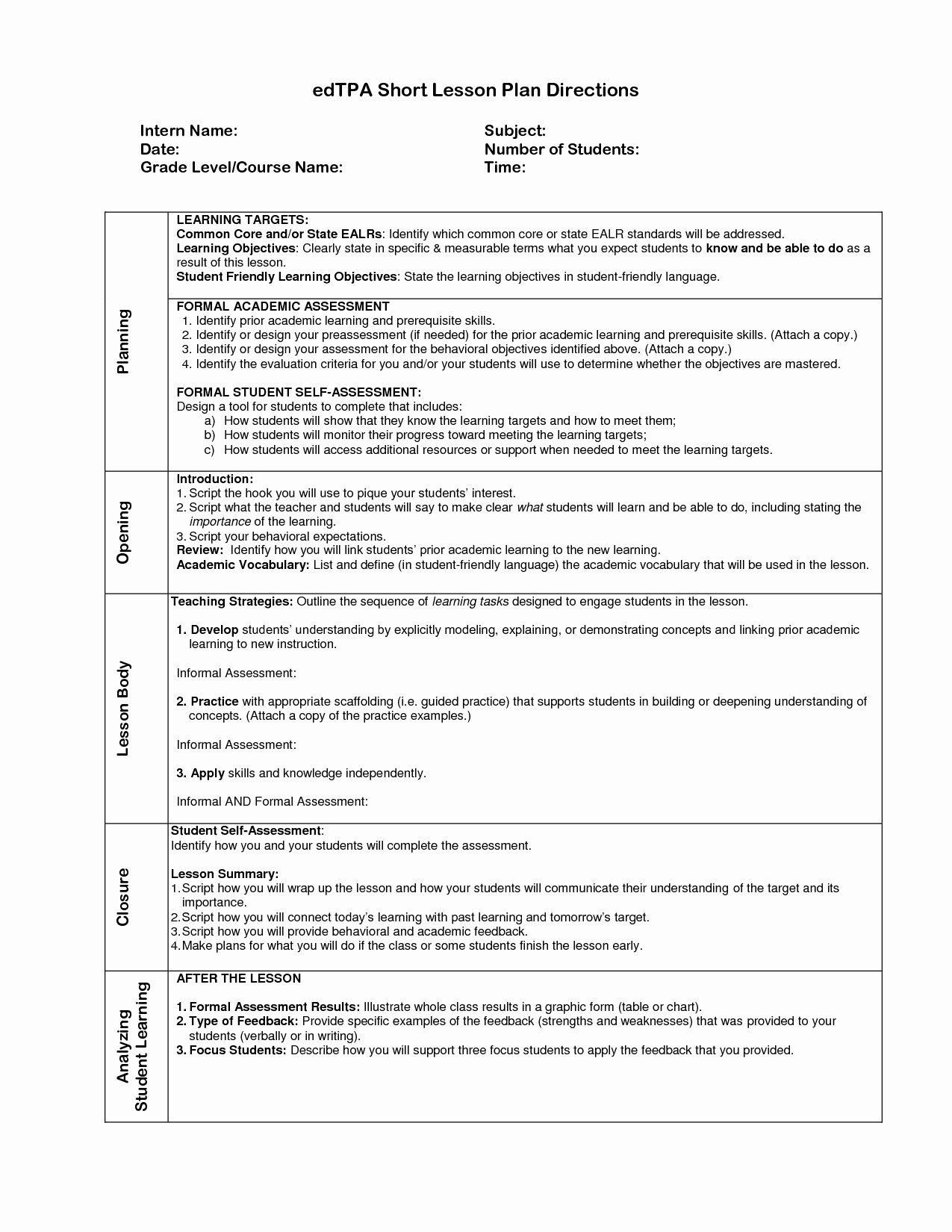 Special Education Lesson Plan Template Best Of Edtpa Special Education Lesson Plan Template Flowersheet