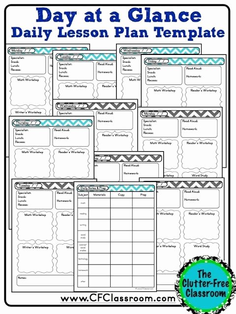 Special Education Lesson Plan Template Inspirational Clutter Free Classroom Day at A Glance Daily Lesson Planning Lesson Plan Template Teacher