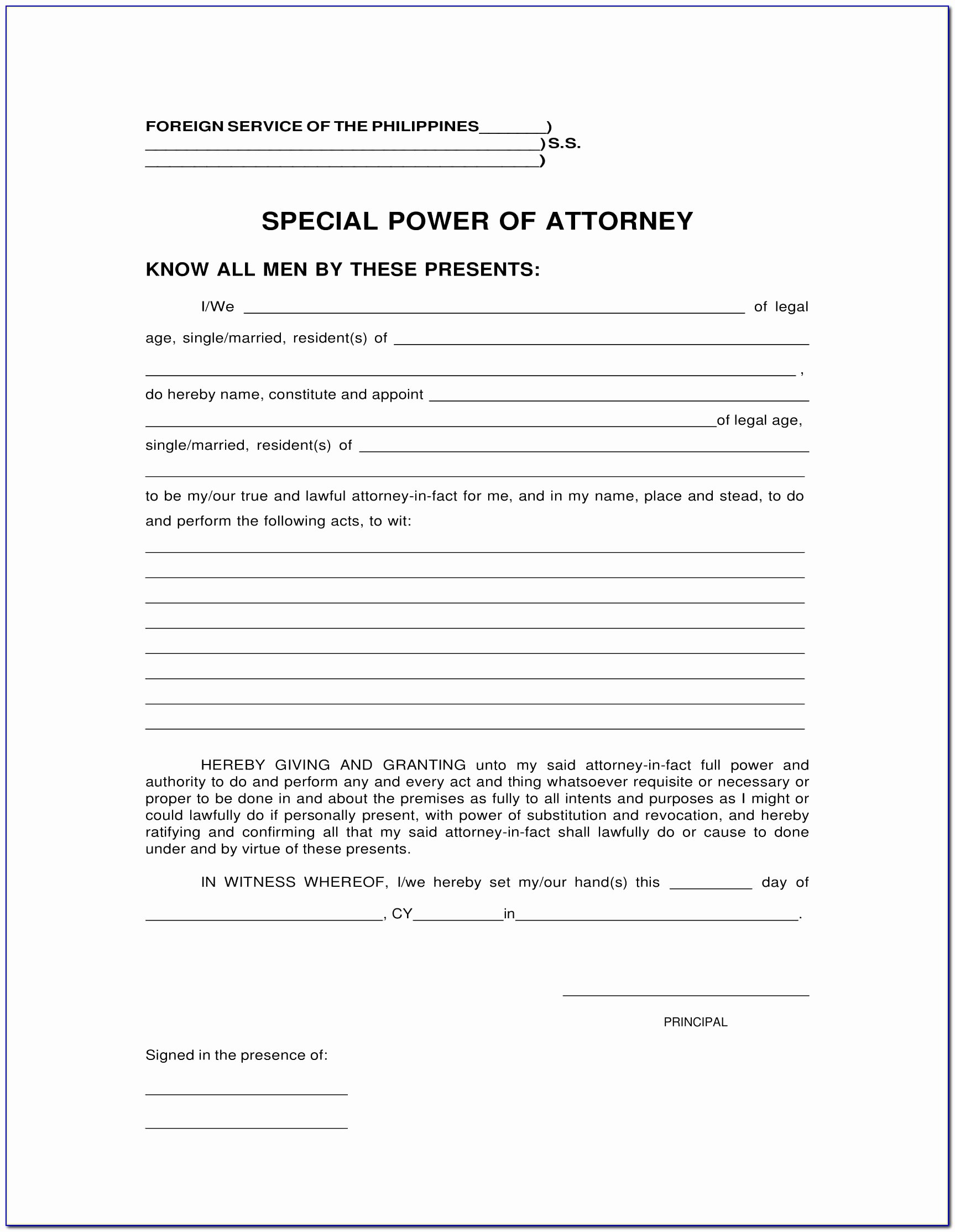 Special Power Of attorney Sample Elegant Dmv Power attorney form Florida