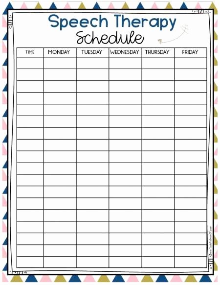 Speech therapy Schedule Template Beautiful Caseload Management therapy Resources