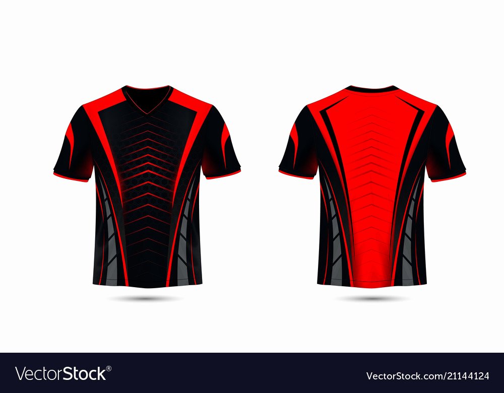 Sport T Shirt Design Ideas Lovely Black and Red Layout E Sport T Shirt Design Vector Image