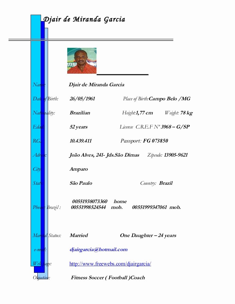 Sports Resume for Coaching New My Sport Cv Brazilian Fitness Coach Garcia