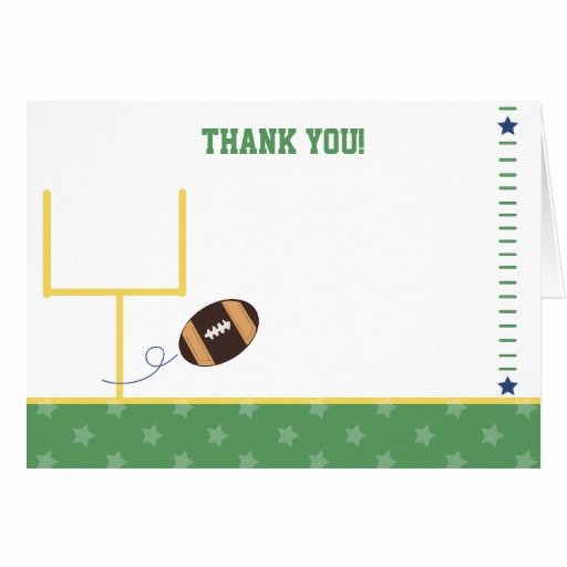 Sports Thank You Cards Beautiful Football Sports Folded Thank You Note Card