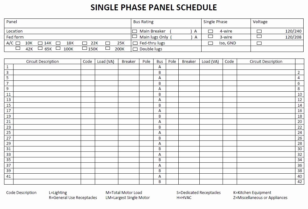 Square D Panel Schedule Template Best Of 5 Free Panel Schedule Templates In Ms Word and Ms Excel