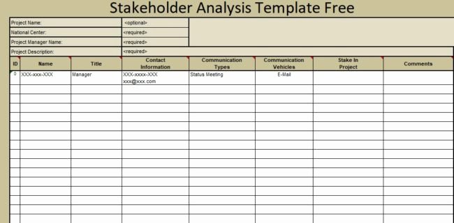 Stakeholder Analysis Template Excel Awesome Stakeholder Analysis Template Free Microsoft Excel Templates