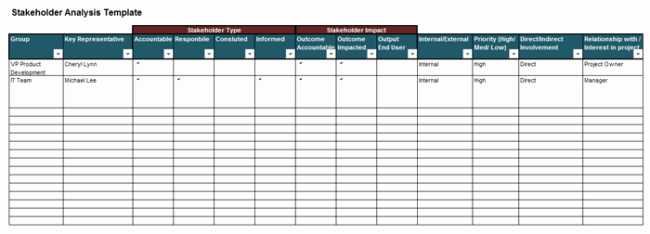Stakeholder Analysis Template Excel Unique Stakeholder Analysis Template 13 Examples for Excel Word and Pdf