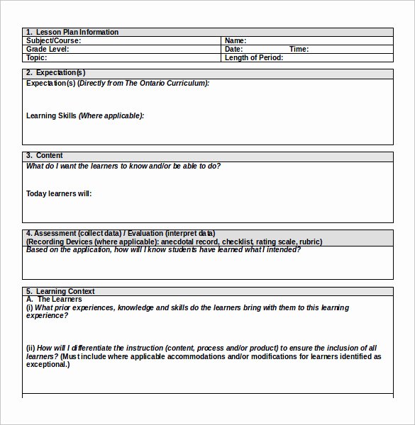 Standard Based Lesson Plan Template Awesome Sample Daily Lesson Plan 11 Documents In Pdf Word