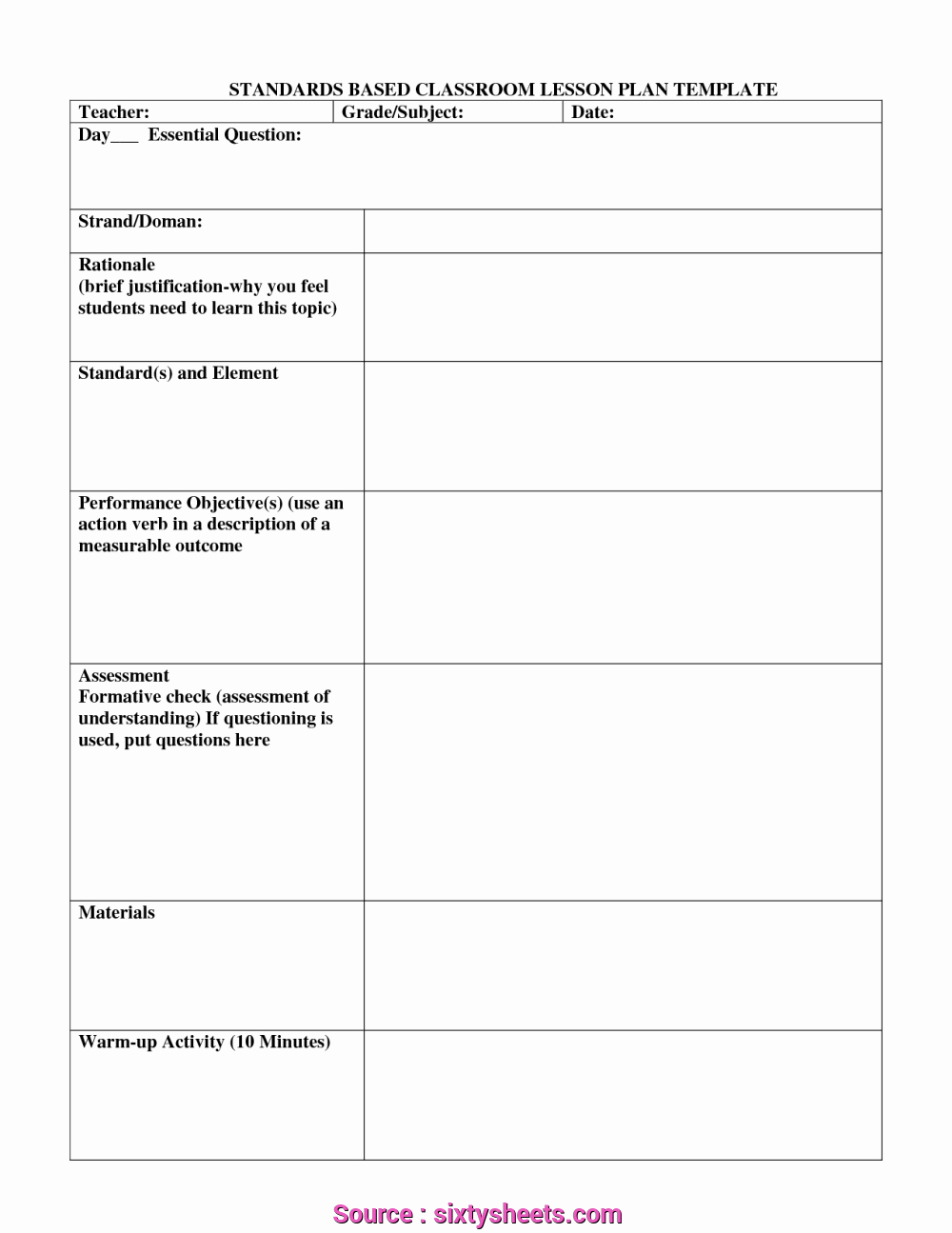 Standard Based Lesson Plan Template Beautiful 4 Fantastic Printable Lesson Plan Template with Standards Ehlschlaeger