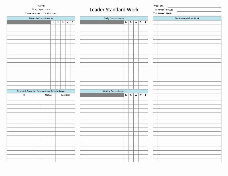 Standardized Work Instruction Template Best Of Standard Work Template Examples
