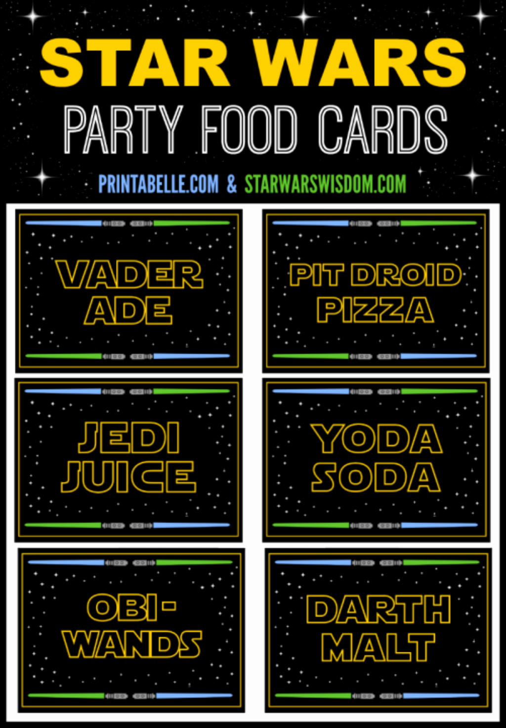 Star Wars Birthday Card Printable Best Of Star Wars Party Food Cards