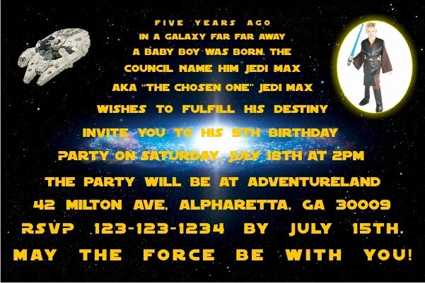 Star Wars Birthday Invitation Best Of Star Wars Invitations Personalized Party Invites