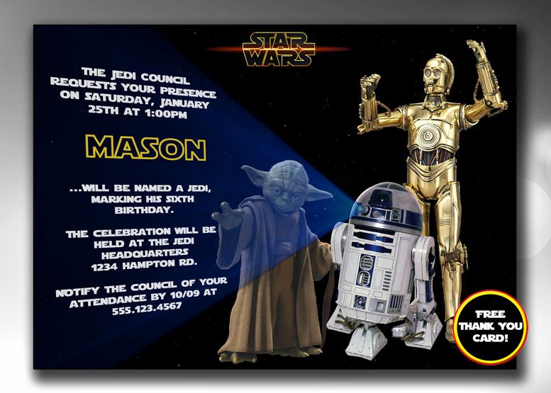 Star Wars Birthday Invitations Awesome Star Wars Invitation Star Wars Birthday by Graphicstopick On Etsy