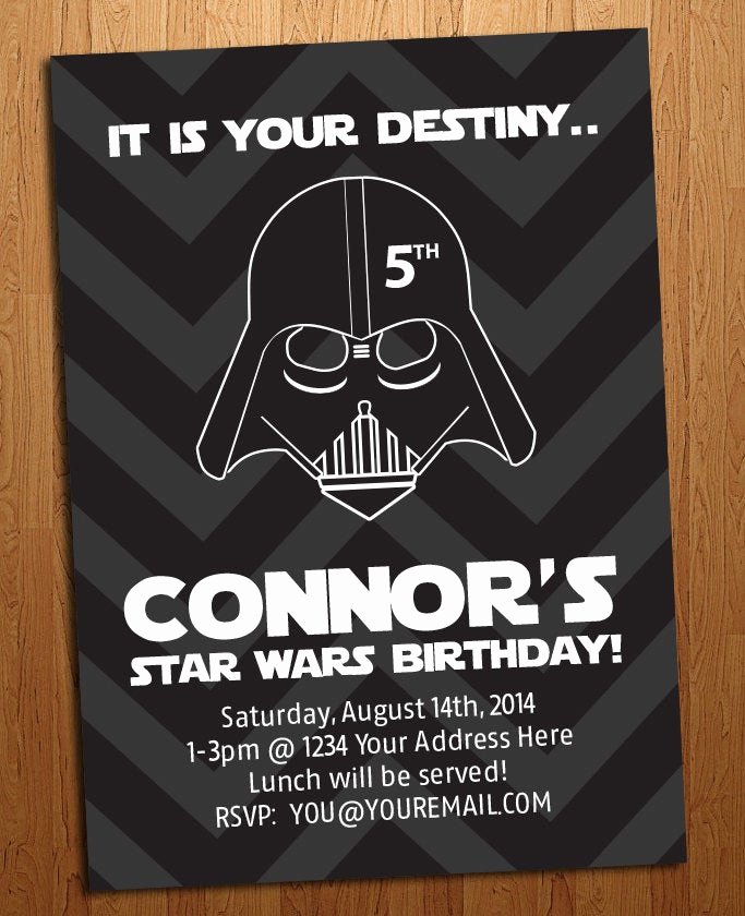 Star Wars Birthday Invite Unique Star Wars Birthday Party Invitation by Huntersplace On Etsy