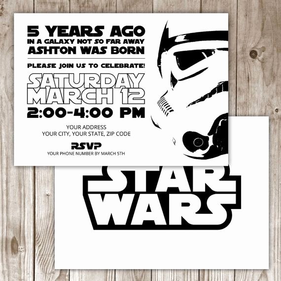 Star Wars Birthday Party Invitation Fresh Digital File Star Wars Invitation