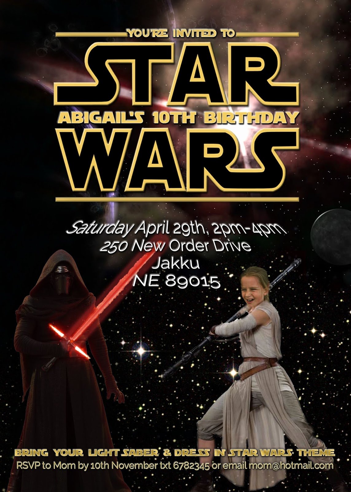 Star Wars Party Invitation Awesome Free Kids Party Invitations Star Wars Party Invitation Self Edit