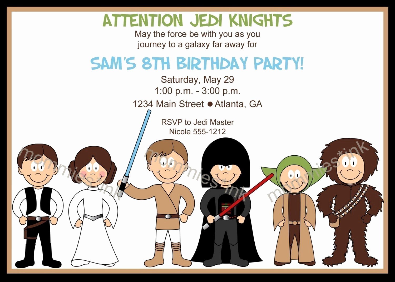 Star Wars Party Invitations Best Of Star Wars Inspired Birthday Invitation Horizontal or