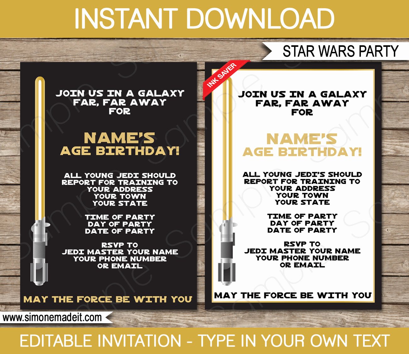 Star Wars Party Invitations Luxury Star Wars Invitation Template Gold Birthday Party