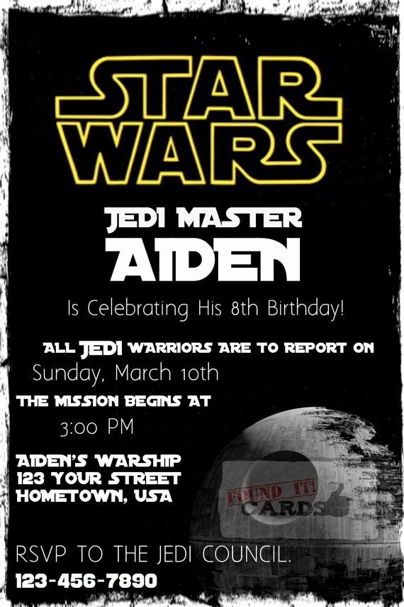 Star Wars Party Invitations New Star Wars Birthday Party Invitation Fully by Founditcards On Etsy $10 00