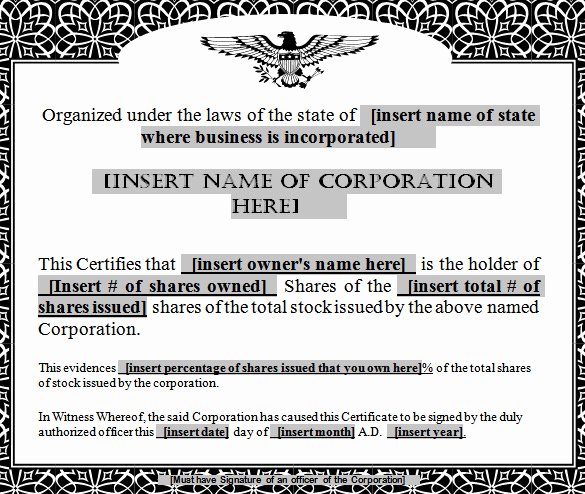 Stock Certificate Template Microsoft Word Unique 24 Stock Certificate Templates Psd Vector Eps