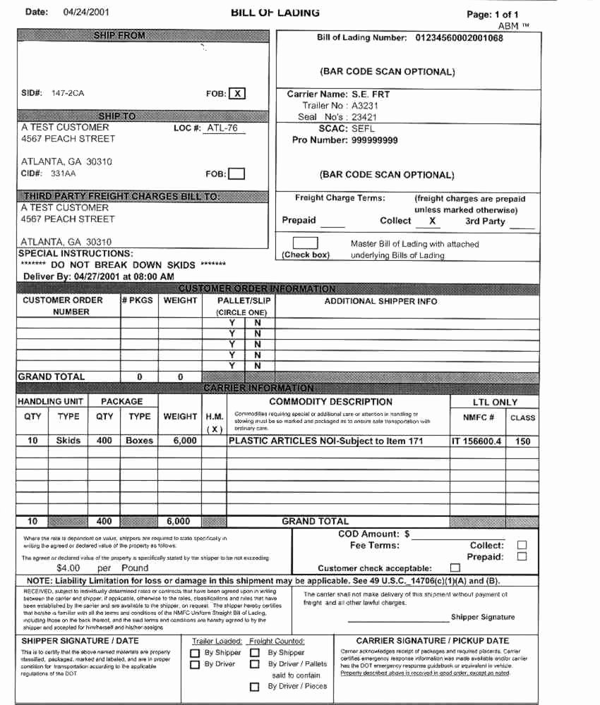Straight Bill Of Lading Template New 21 Free Bill Of Lading Template Word Excel formats