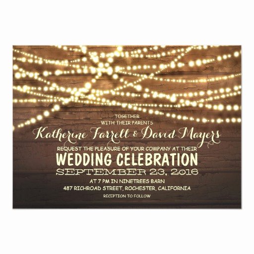 String Lights Invitation Template Beautiful Barn Wood String Lights Rustic Wedding Invitations