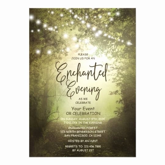 String Lights Invitation Template Beautiful Enchanted Rustic Woodland String Lights forest Invitation Zazzle In 2019