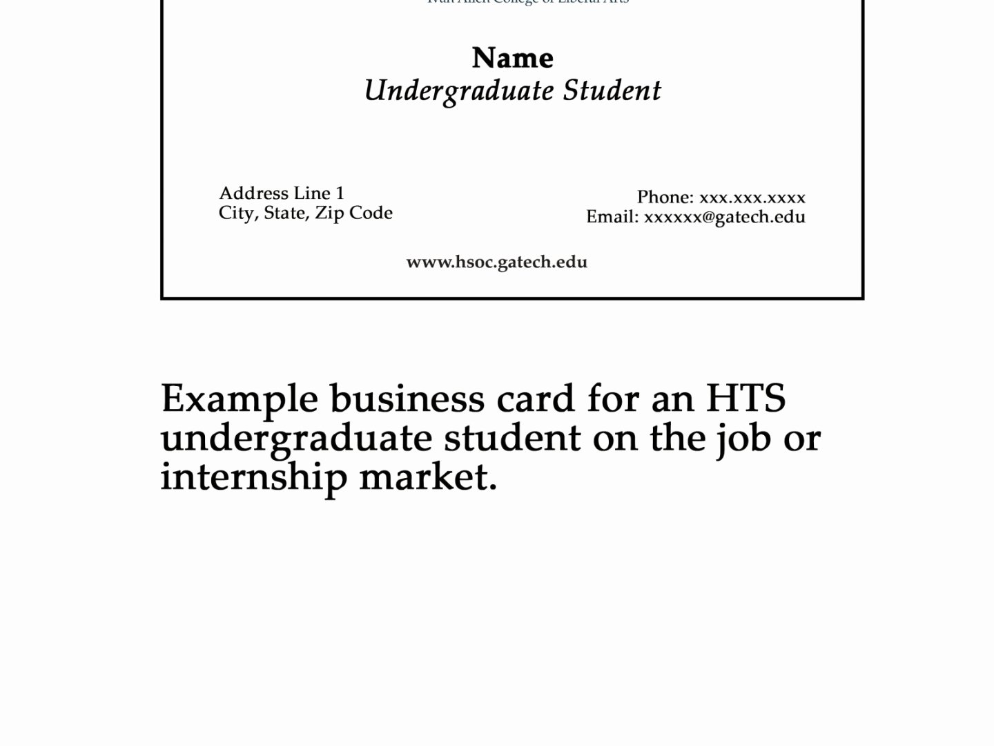 Student Business Card Examples Awesome Graduate Student Business Cards